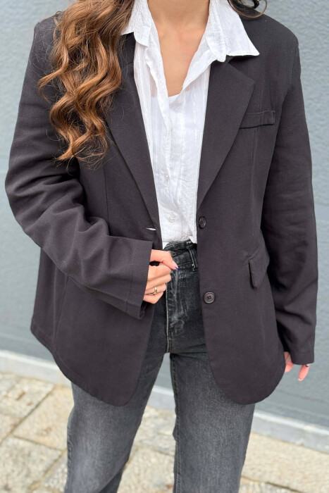 ONE COLOR SIMPLE WOMAN JACKET BLACK/ E ZEZE - 4