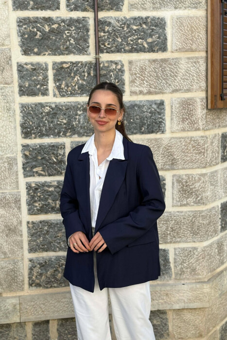 ONE COLOR SIMPLE WOMAN JACKET BLUE/BLU 