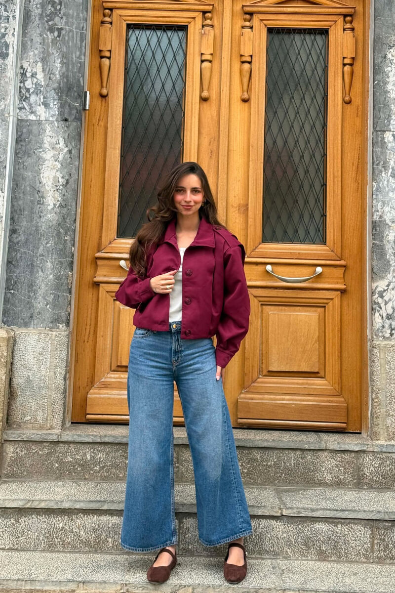 ONE COLOR SIMPLE WOMAN JACKET BURGUNDY/VISHNJE - 2