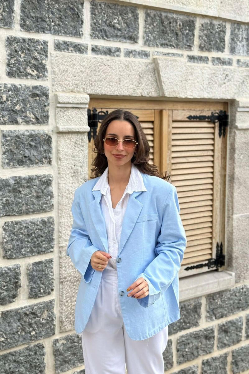 ONE COLOR SIMPLE WOMAN JACKET LIGHTBLUE/BZ - 1