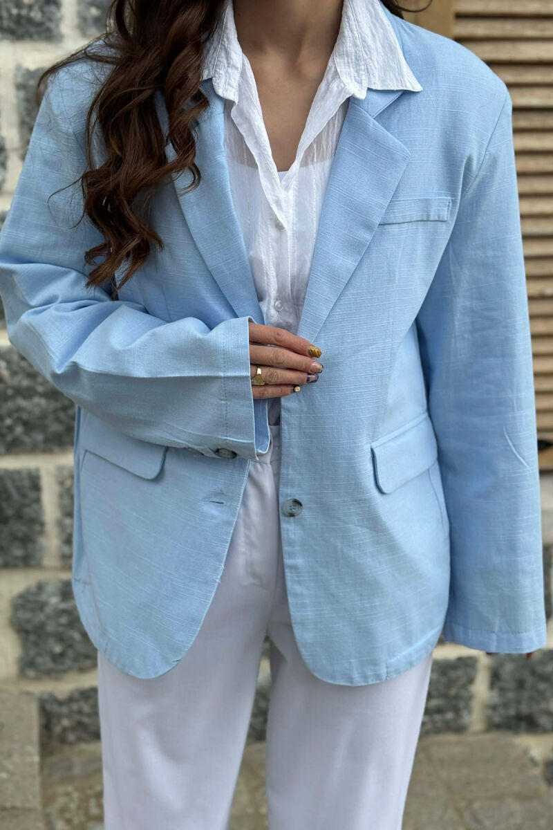 ONE COLOR SIMPLE WOMAN JACKET LIGHTBLUE/BZ - 4