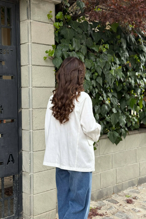 ONE COLOR SIMPLE WOMAN JACKET WHITE-E BARDHE - 2