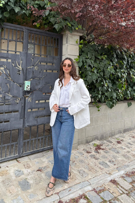 ONE COLOR SIMPLE WOMAN JACKET WHITE-E BARDHE - 3