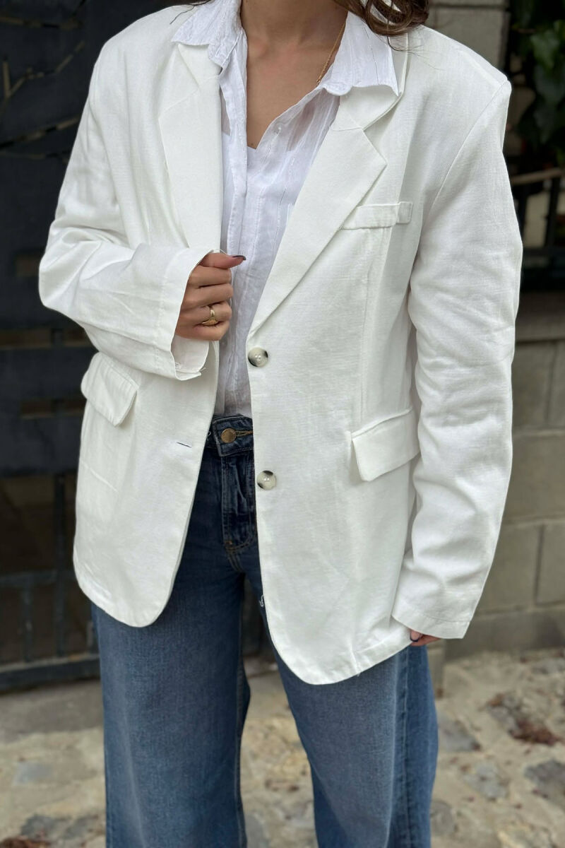 ONE COLOR SIMPLE WOMAN JACKET WHITE-E BARDHE - 4