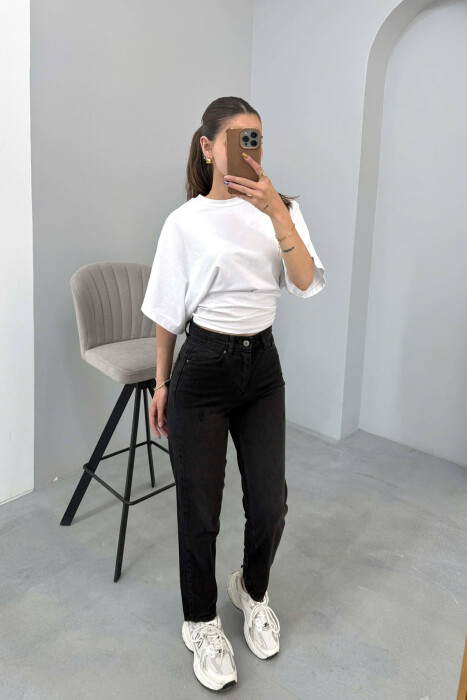 ONE COLOR SIMPLE WOMAN JEANS BLACK/ E ZEZE - 1