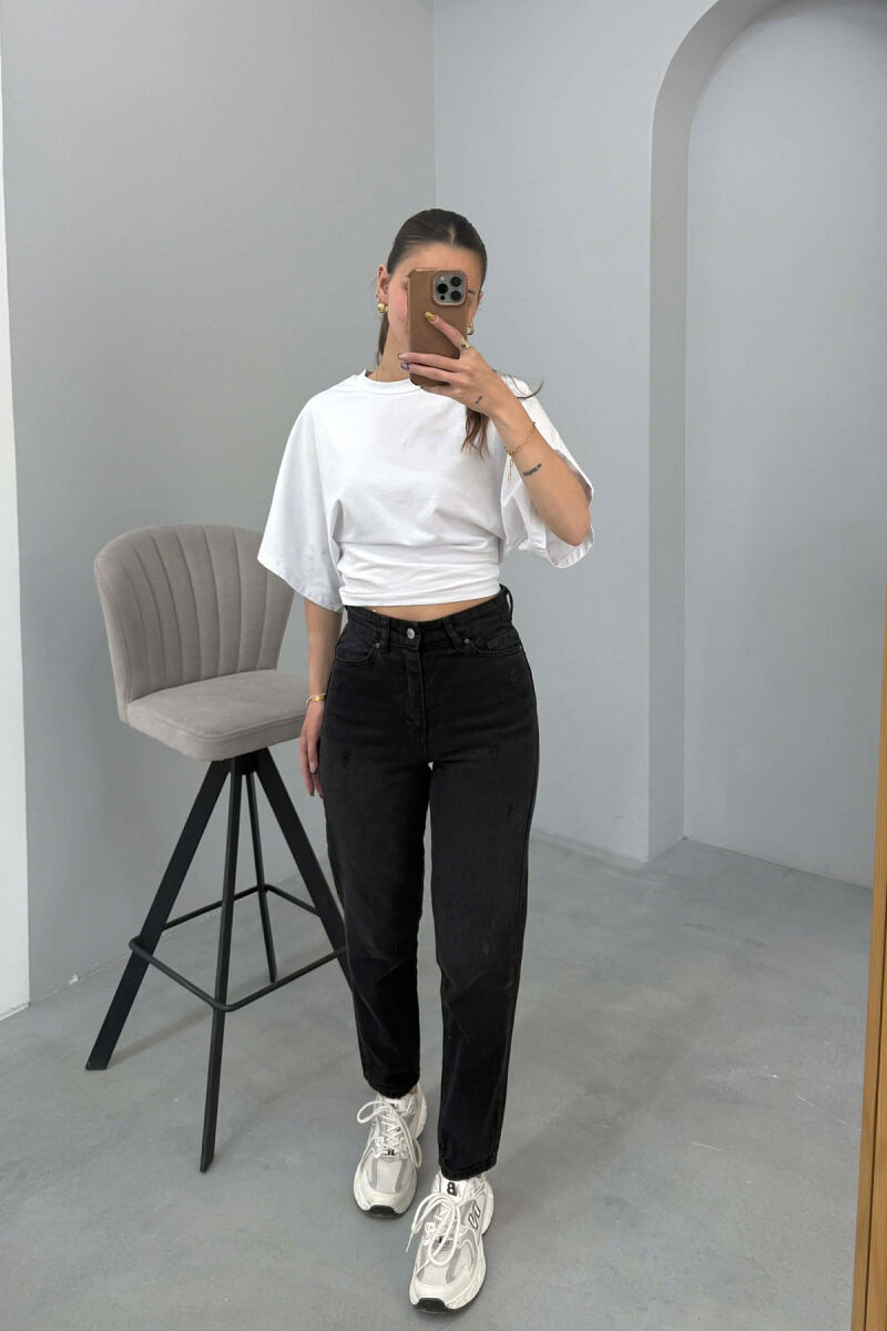 ONE COLOR SIMPLE WOMAN JEANS BLACK/ E ZEZE - 4
