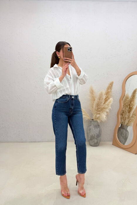 ONE COLOR SIMPLE WOMAN JEANS BLUE/BLU - 3