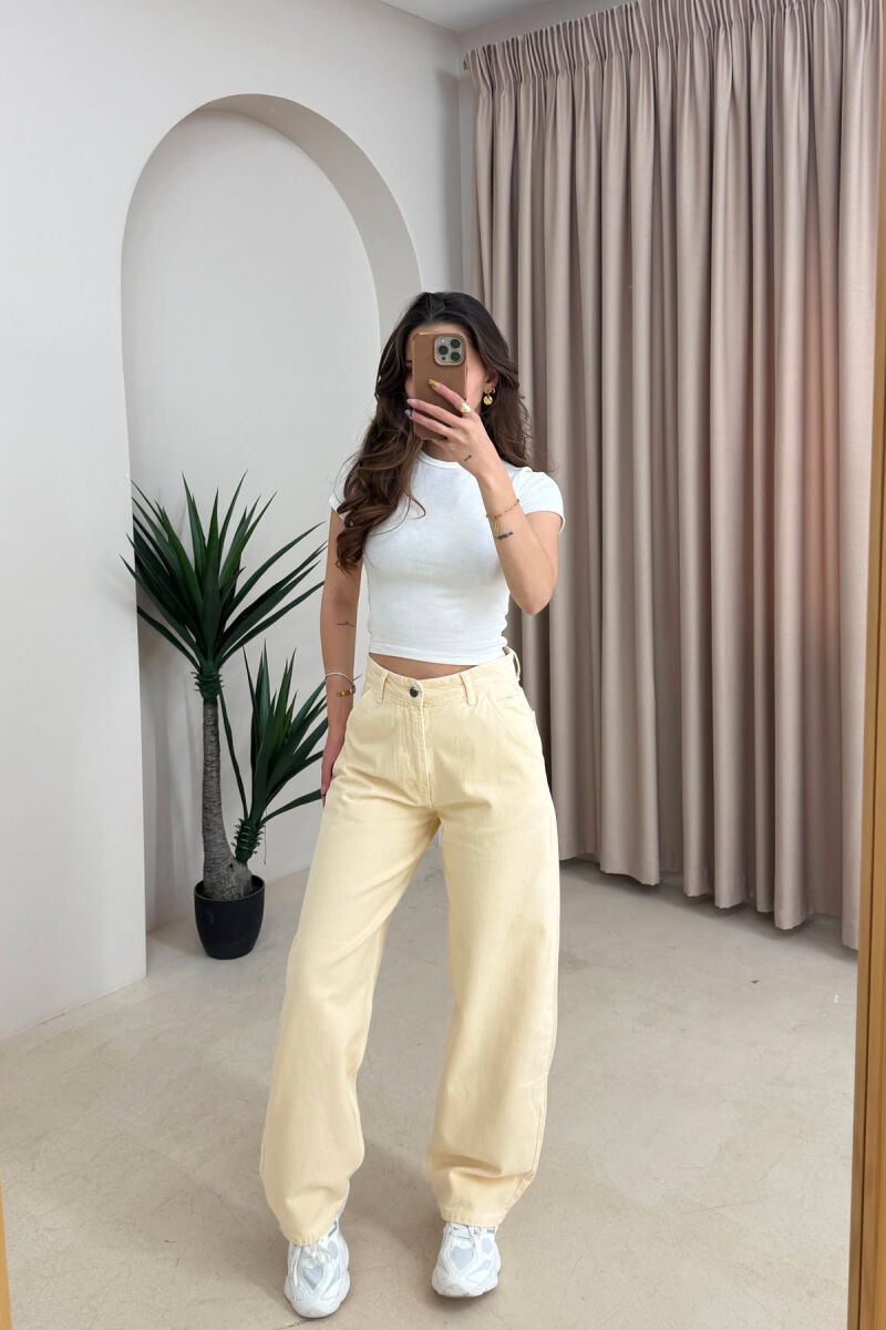 ONE COLOR SIMPLE WOMAN JEANS CREAM/KREM - 1