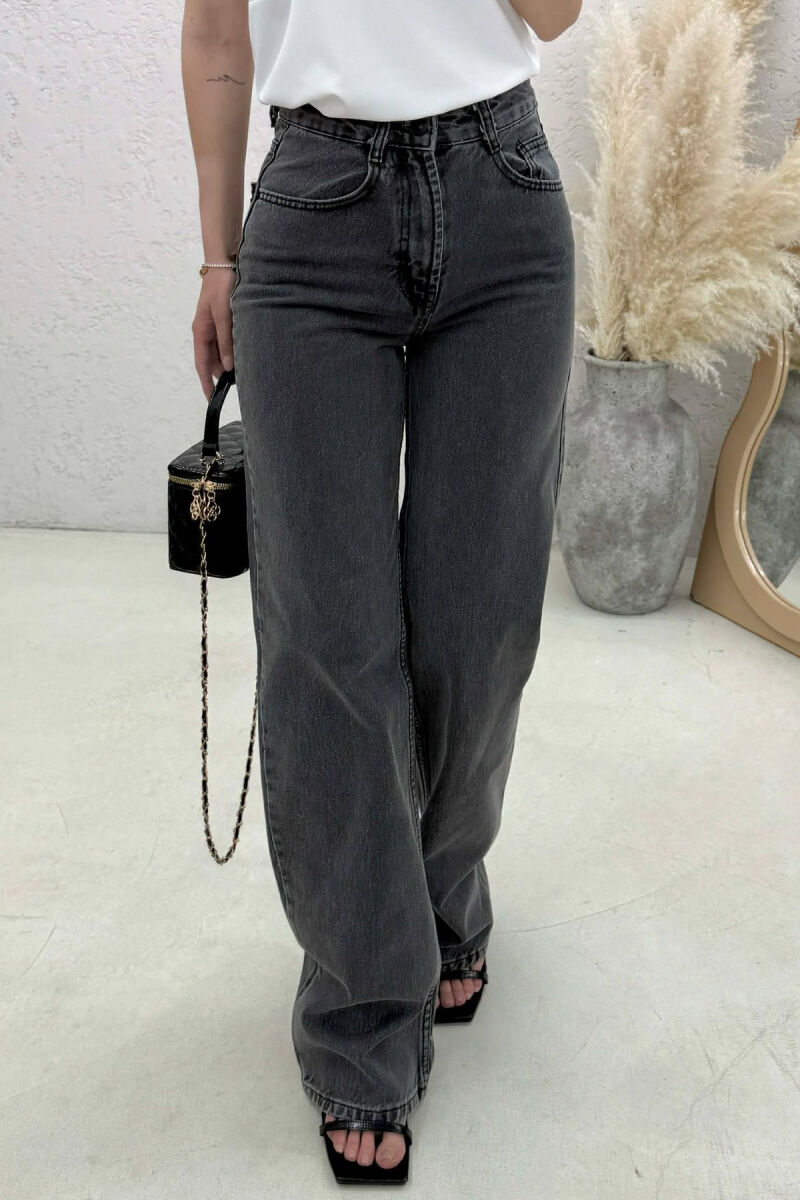 ONE COLOR SIMPLE WOMAN JEANS DARK GREY/GEE - 2