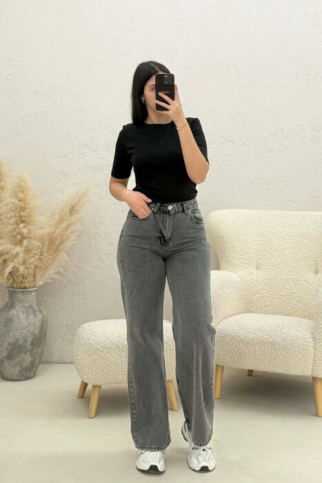 ONE COLOR SIMPLE WOMAN JEANS DARK GREY/GEE - 1