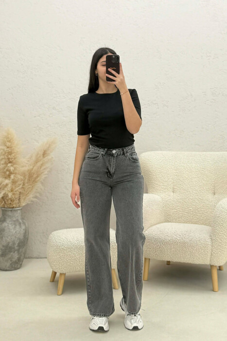 ONE COLOR SIMPLE WOMAN JEANS DARK GREY/GEE - 3