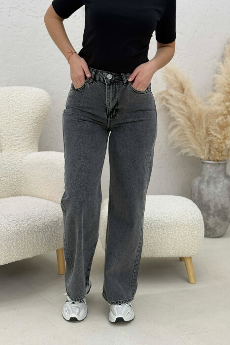 ONE COLOR SIMPLE WOMAN JEANS DARK GREY/GEE - 4