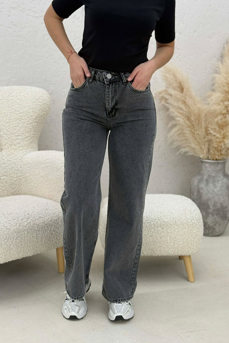 ONE COLOR SIMPLE WOMAN JEANS DARK GREY/GEE - 4