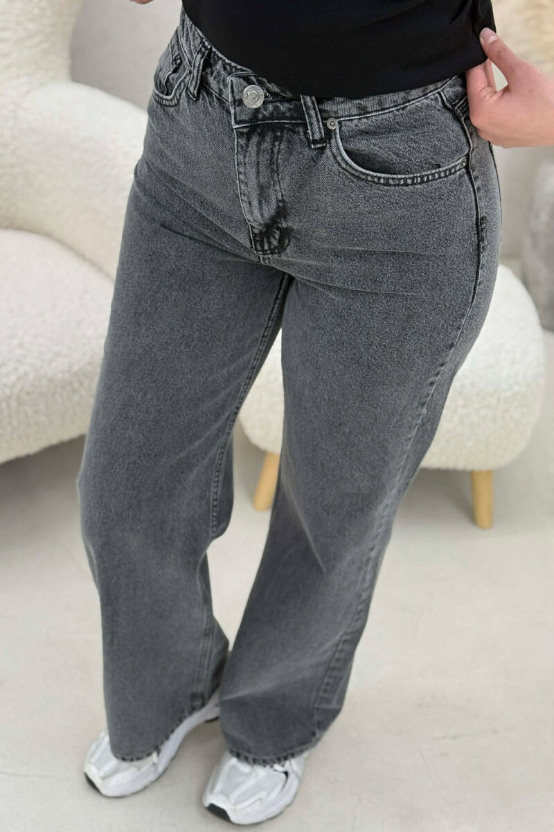 ONE COLOR SIMPLE WOMAN JEANS DARK GREY/GEE - 5