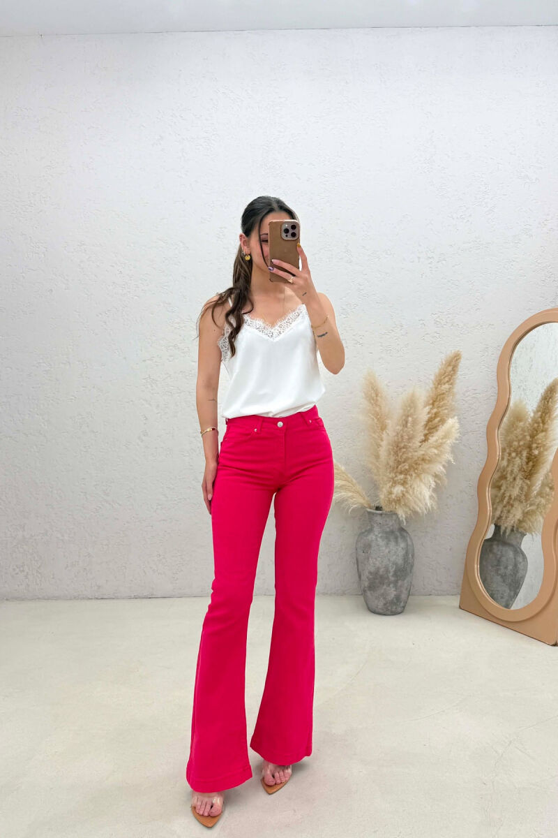 ONE COLOR SIMPLE WOMAN JEANS FUCHSIA/CIKLAMI - 2