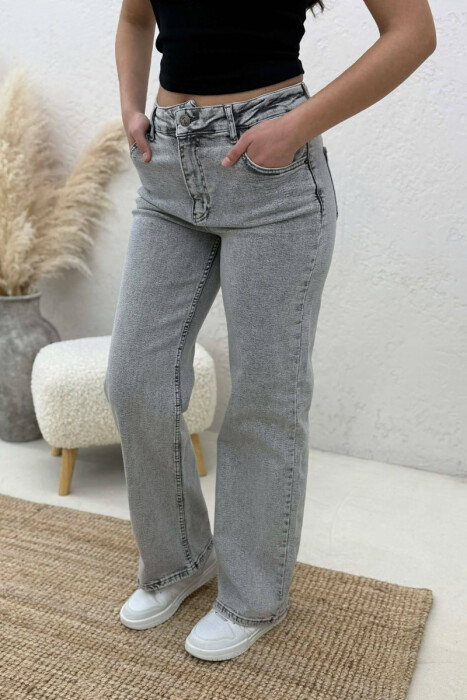 ONE COLOR SIMPLE WOMAN JEANS LIGHT GREY/GZ - 2