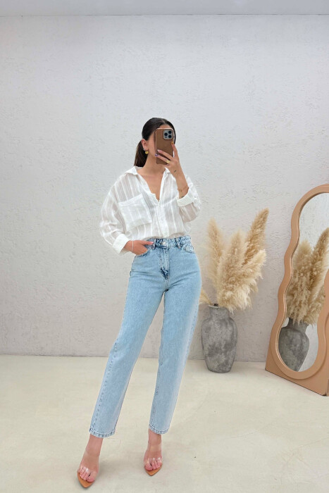 ONE COLOR SIMPLE WOMAN JEANS LIGHTBLUE/BZ - 2