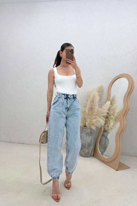 ONE COLOR SIMPLE WOMAN JEANS LIGHTBLUE/BZ - 3