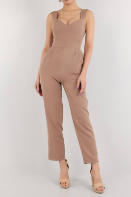 ONE COLOR SIMPLE WOMAN JUMPSUIT BEIGE/BEZHE 