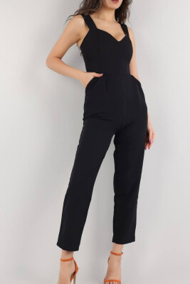 ONE COLOR SIMPLE WOMAN JUMPSUIT BLACK/ E ZEZE 