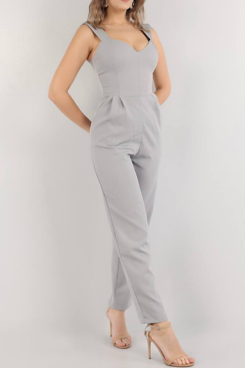 ONE COLOR SIMPLE WOMAN JUMPSUIT GREY/GRI - 1