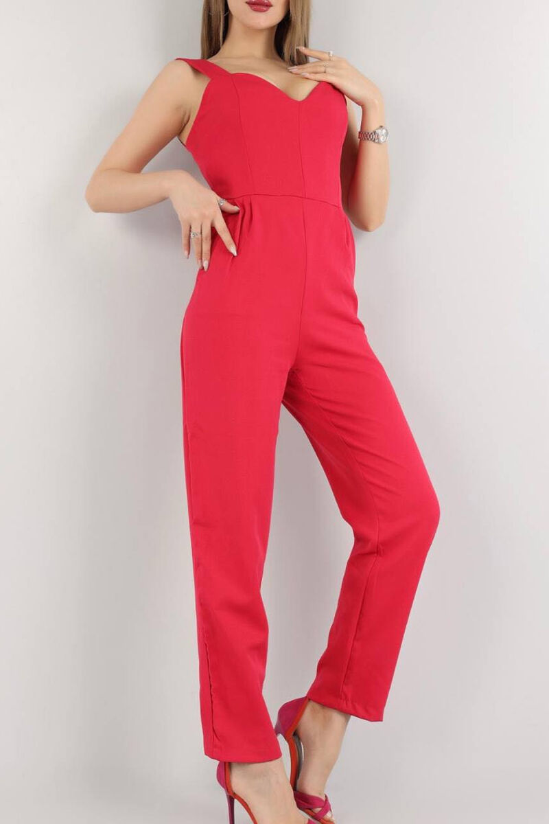 ONE COLOR SIMPLE WOMAN JUMPSUIT RED/E KUQE - 1