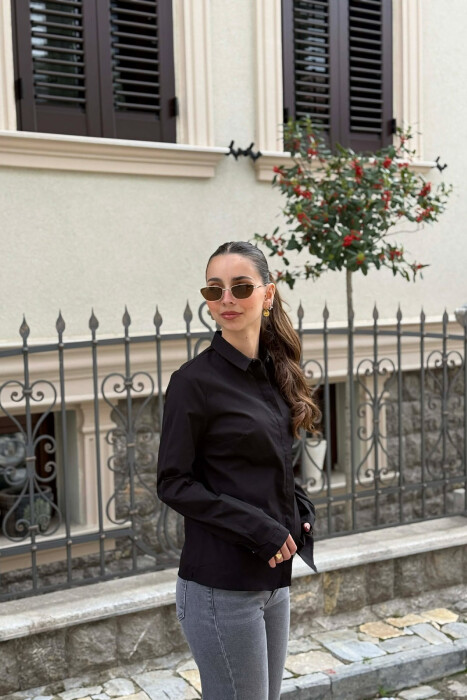 ONE COLOR SIMPLE WOMAN SHIRT BLACK/ E ZEZE - 3