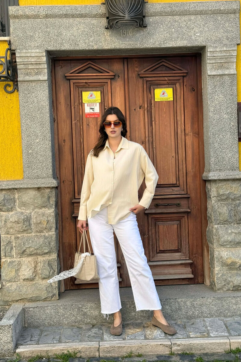 ONE COLOR SIMPLE WOMAN SHIRT CREAM/KREM - 1