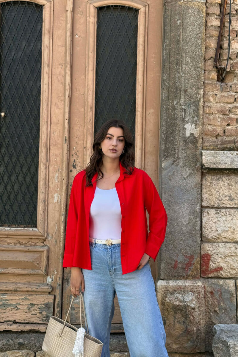 ONE COLOR SIMPLE WOMAN SHIRT RED/E KUQE - 1