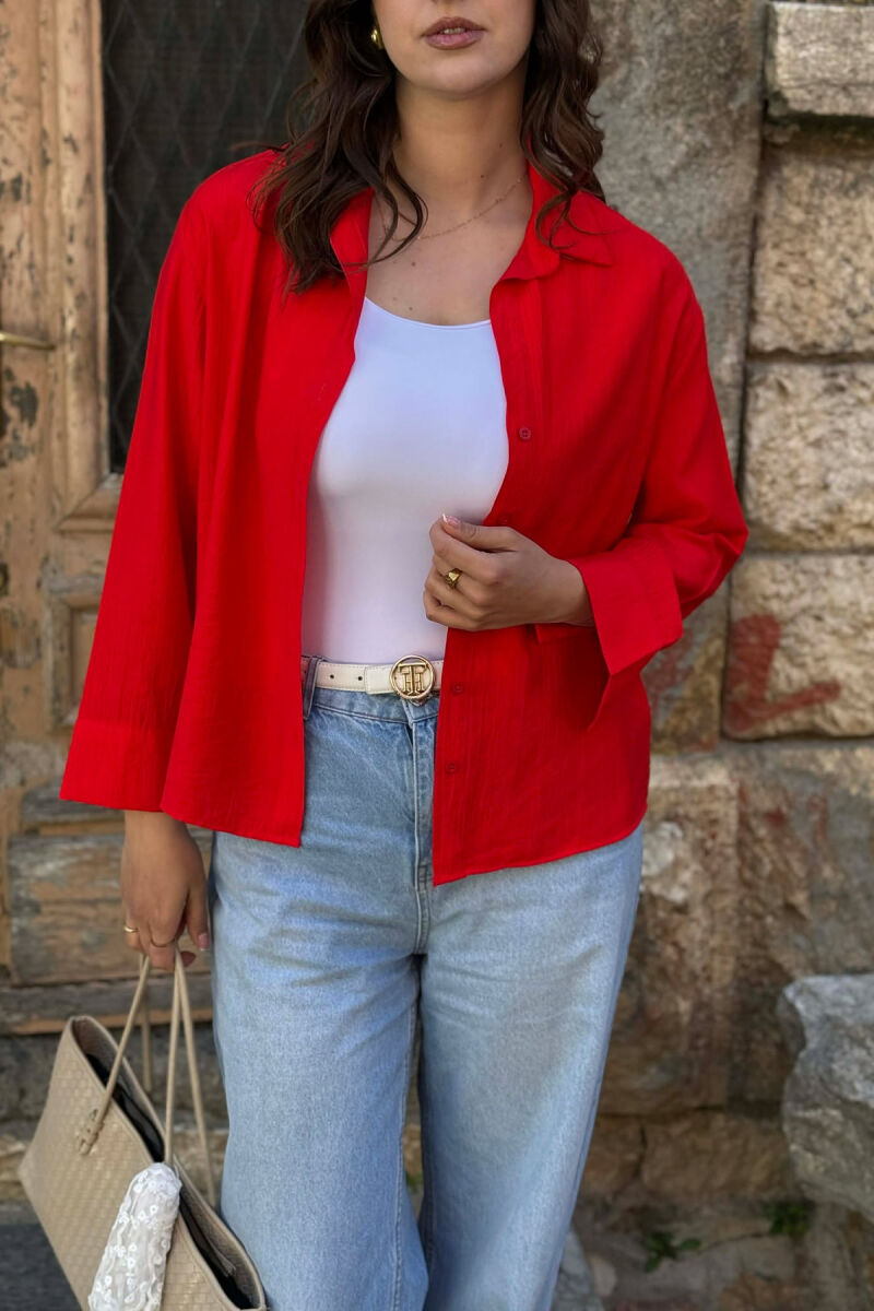 ONE COLOR SIMPLE WOMAN SHIRT RED/E KUQE - 2