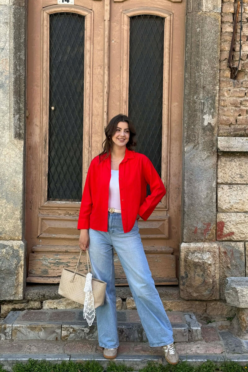 ONE COLOR SIMPLE WOMAN SHIRT RED/E KUQE - 4