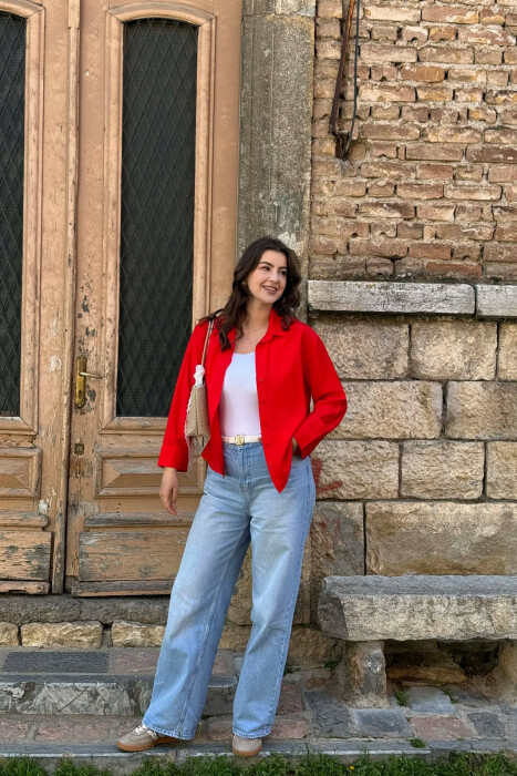 ONE COLOR SIMPLE WOMAN SHIRT RED/E KUQE - 5