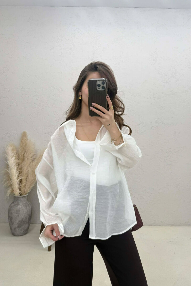 ONE COLOR SIMPLE WOMAN SHIRT WHITE-E BARDHE - 1