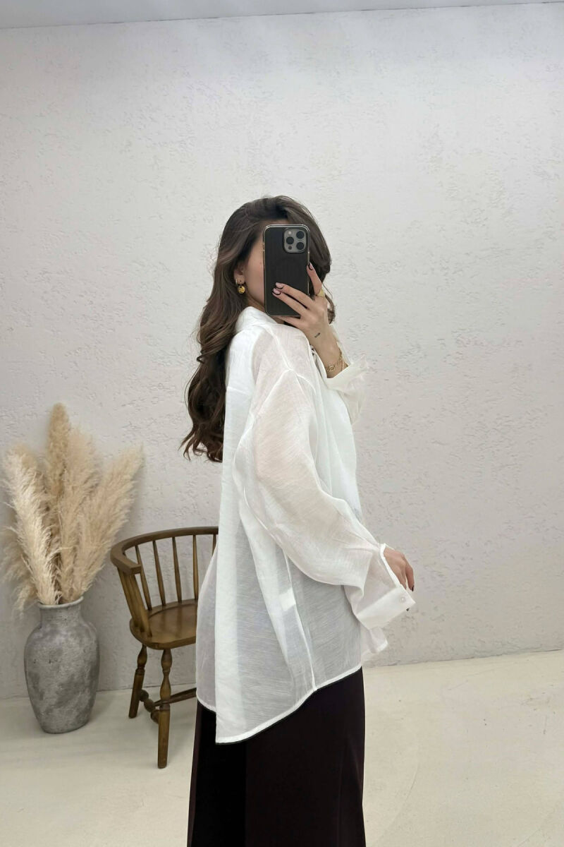 ONE COLOR SIMPLE WOMAN SHIRT WHITE-E BARDHE - 3