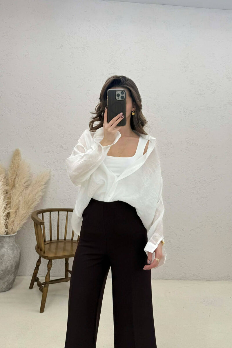 ONE COLOR SIMPLE WOMAN SHIRT WHITE-E BARDHE - 4
