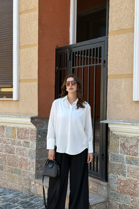 ONE COLOR SIMPLE WOMAN SHIRT WHITE-E BARDHE 