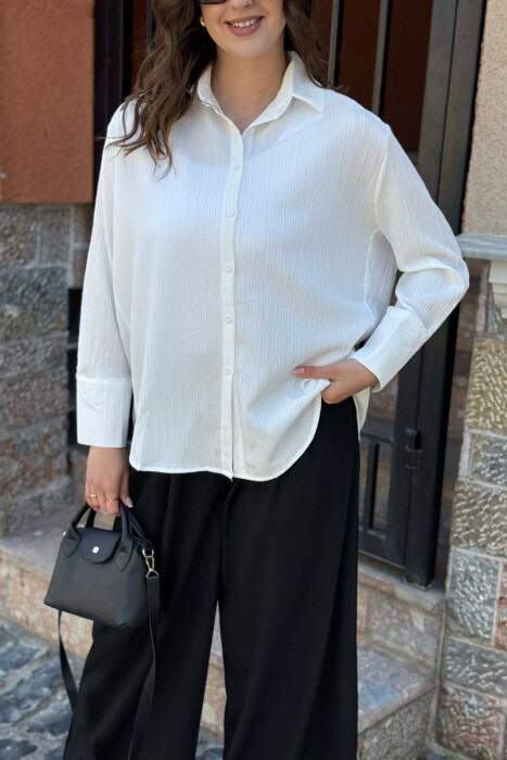 ONE COLOR SIMPLE WOMAN SHIRT WHITE-E BARDHE - 3