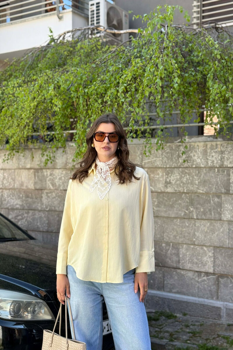 ONE COLOR SIMPLE WOMAN SHIRT YELLOW/E VERDHE - 1