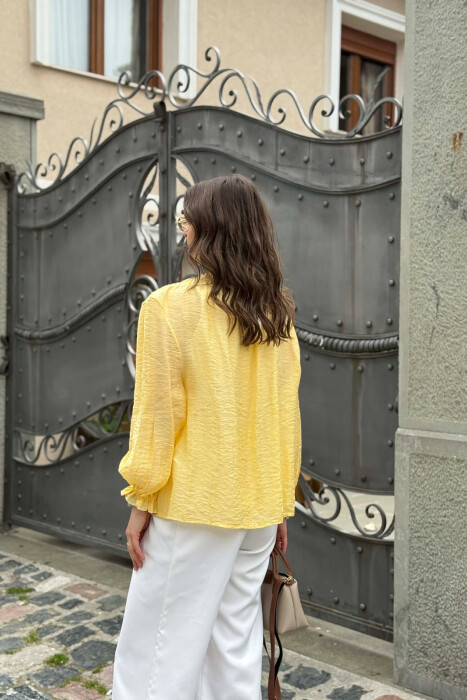 ONE COLOR SIMPLE WOMAN SHIRT YELLOW/E VERDHE - 3