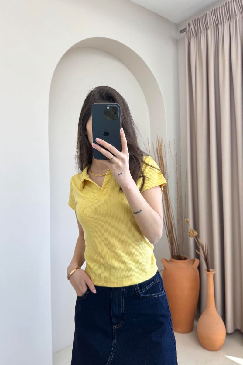 ONE COLOR SIMPLE WOMAN SHIRT YELLOW/E VERDHE - 3