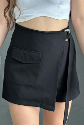 ONE COLOR SIMPLE WOMAN SKORTS BLACK/ E ZEZE 