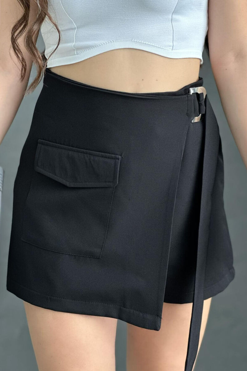 ONE COLOR SIMPLE WOMAN SKORTS BLACK/ E ZEZE - 1