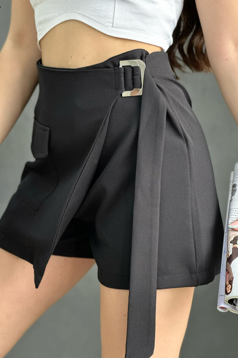 ONE COLOR SIMPLE WOMAN SKORTS BLACK/ E ZEZE - 2