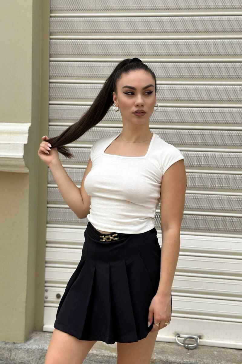 ONE COLOR SIMPLE WOMAN SKORTS BLACK/ E ZEZE - 1