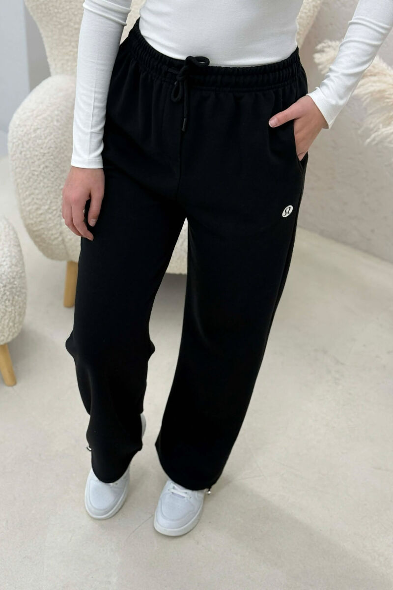 ONE COLOR SIMPLE WOMAN SWEATPANTS BLACK/ E ZEZE - 2