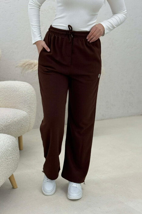 ONE COLOR SIMPLE WOMAN SWEATPANTS BROWN/KAFE - 4
