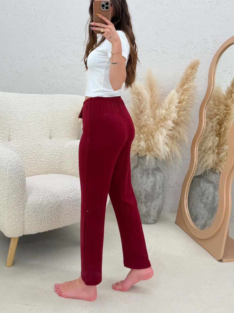 ONE COLOR SIMPLE WOMAN SWEATPANTS BURGUNDY/VISHNJE - 4
