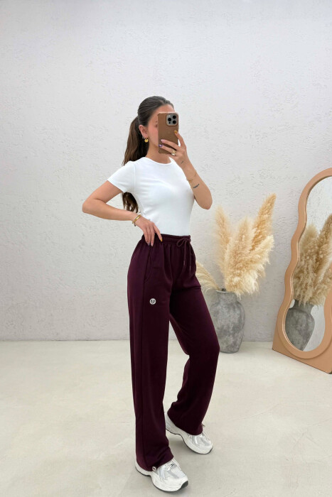 ONE COLOR SIMPLE WOMAN SWEATPANTS BURGUNDY/VISHNJE 