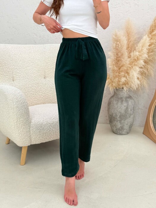 ONE COLOR SIMPLE WOMAN SWEATPANTS GREEN/JESHILE - 2