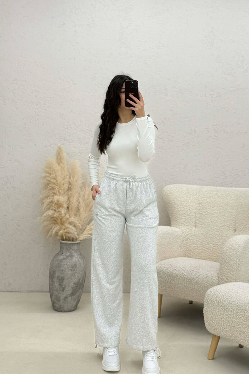 ONE COLOR SIMPLE WOMAN SWEATPANTS LIGHT GREY/GZ - 1